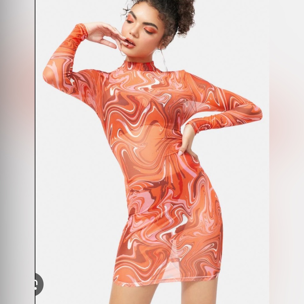 Orange swirl dress